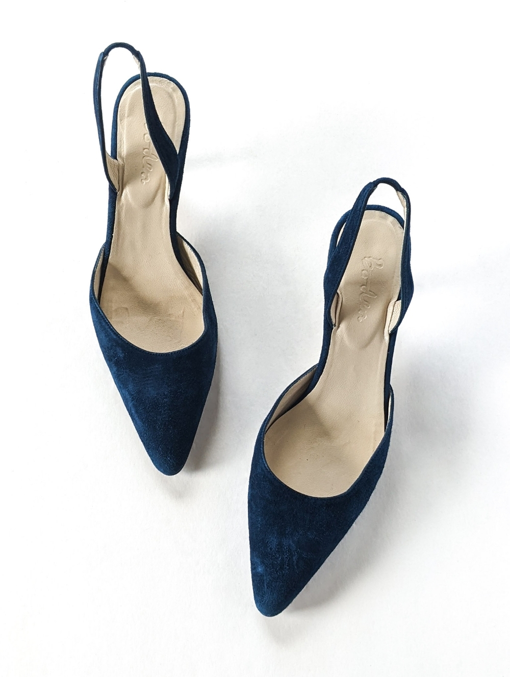 Boden Blue Suede Slingbacks